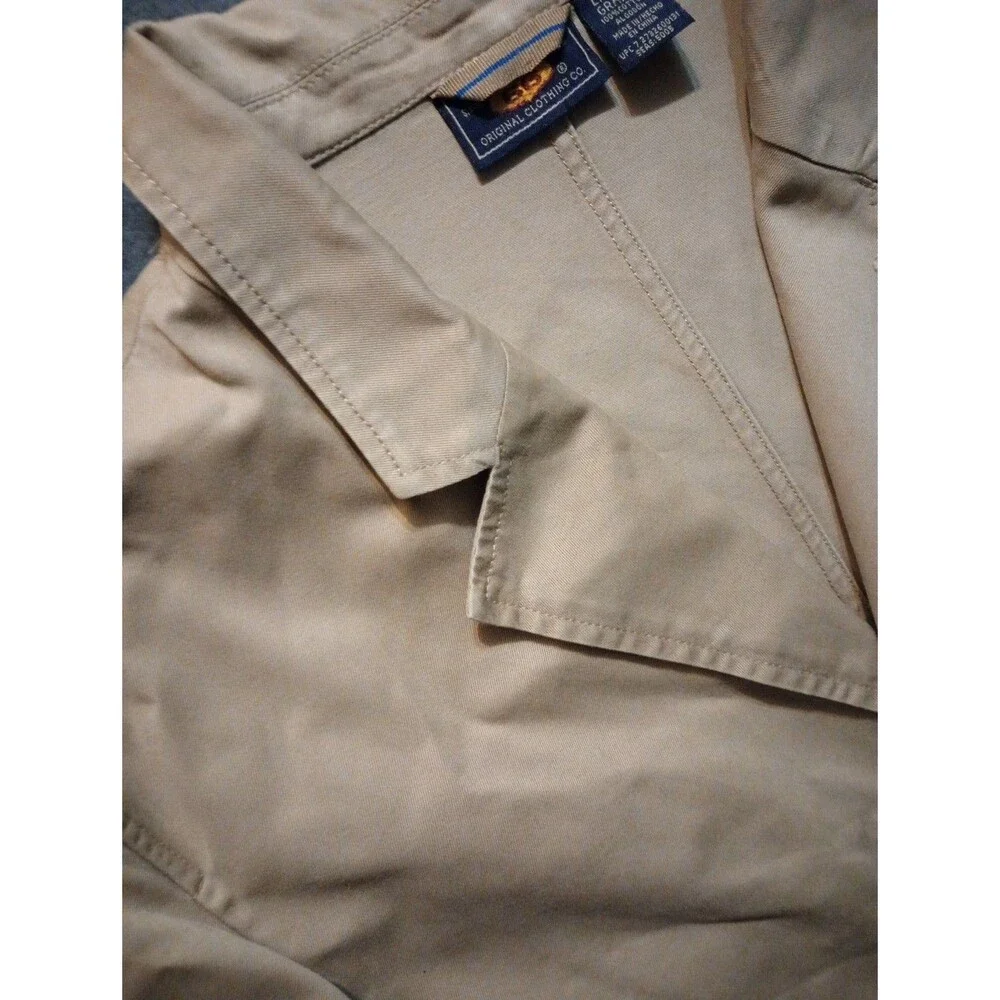 Vintage Route 66 100% Cotton Brown Khaki Blazer Jacket Size Large